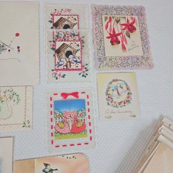 Vintage Lot 25 50s 60s Greeting Card Lot With Envelopes Floral Congratulations T - Picture 5 of 6